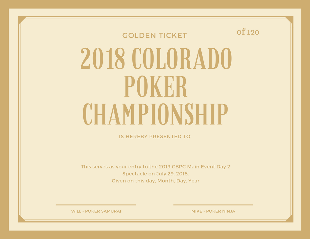 2018 Colorado Poker Championship (1) 2022 CBPC