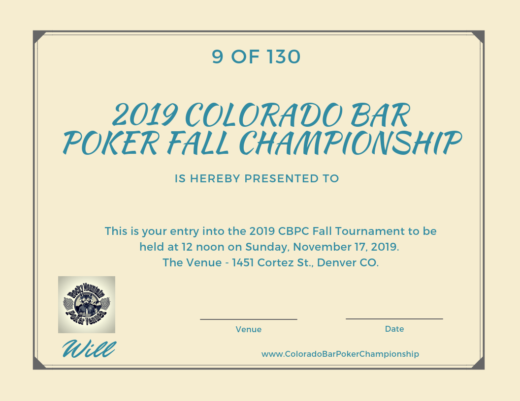 9 of 2018 Colorado Poker Championship (4) 2022 CBPC